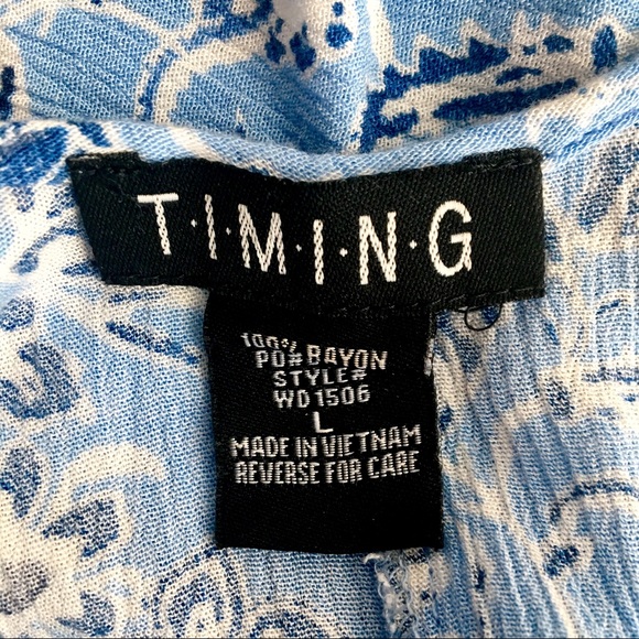 Blue Floral Summer Dress Spaghetti Straps - Picture 4 of 4